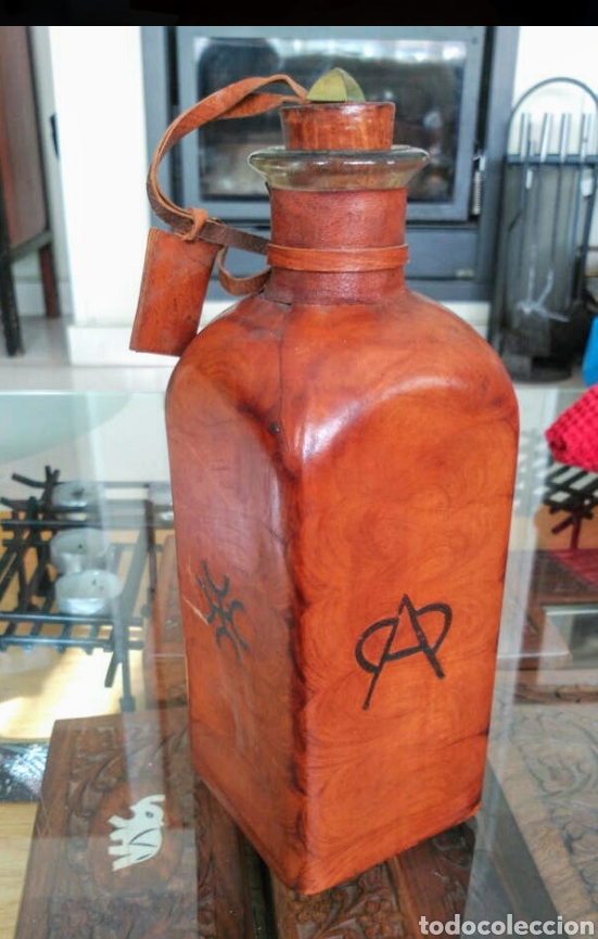 Vintage: Botella forrada en piel - Foto 3