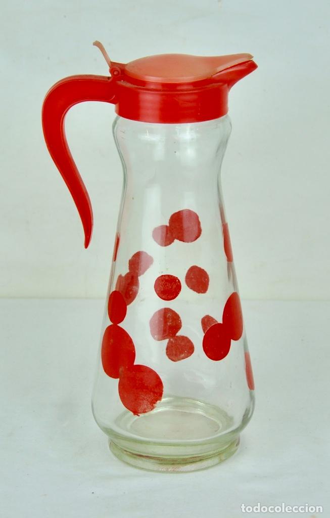 Vintage: Jarra en cristal y pl&aacute;stico lunares rojo - Foto 4