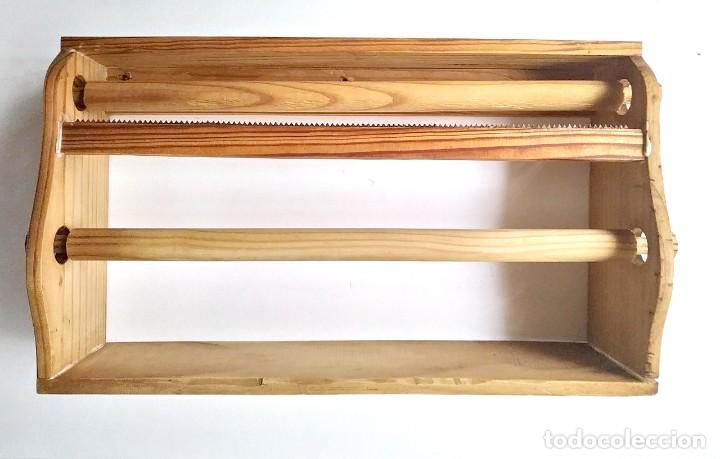 Vintage: porta rollo cocina de madera - Foto 3