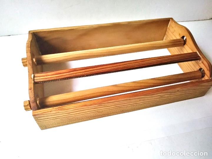 Vintage: porta rollo cocina de madera - Foto 4