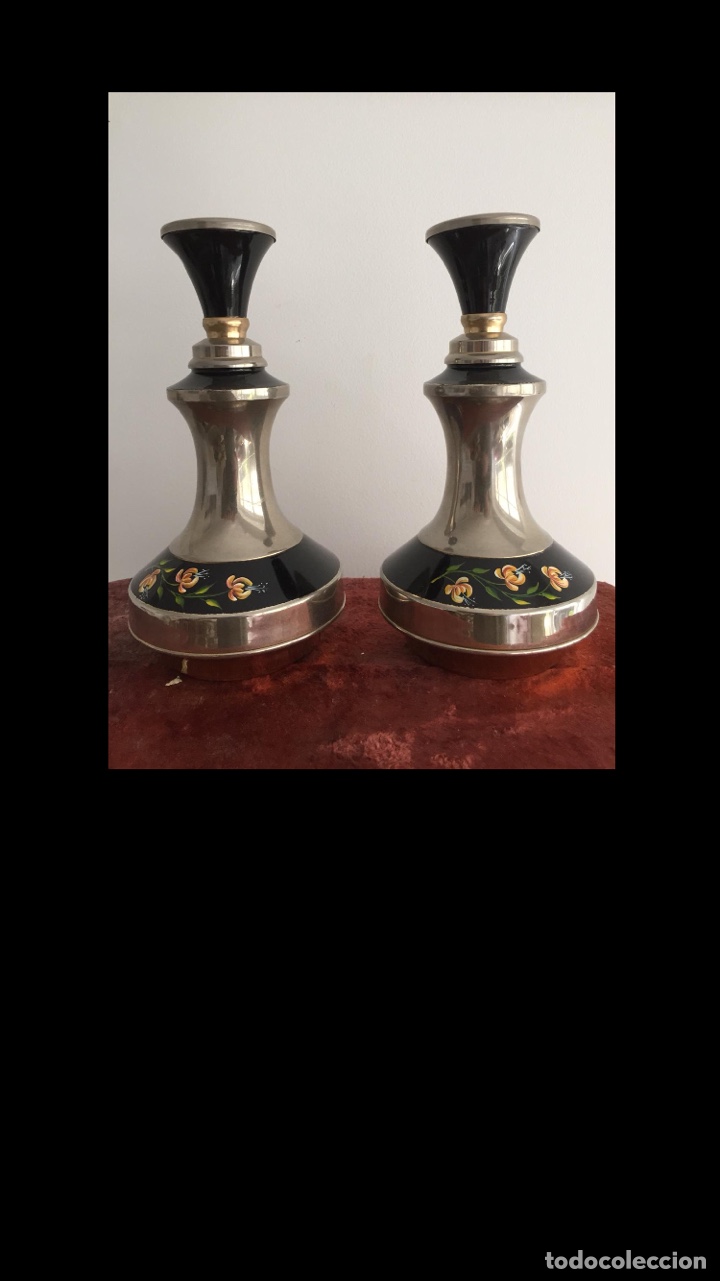 Vintage: Preciosa pareja de frascos para perfume o colonia muy decorativos. Tocador. A&ntilde;os 1950. Vintage