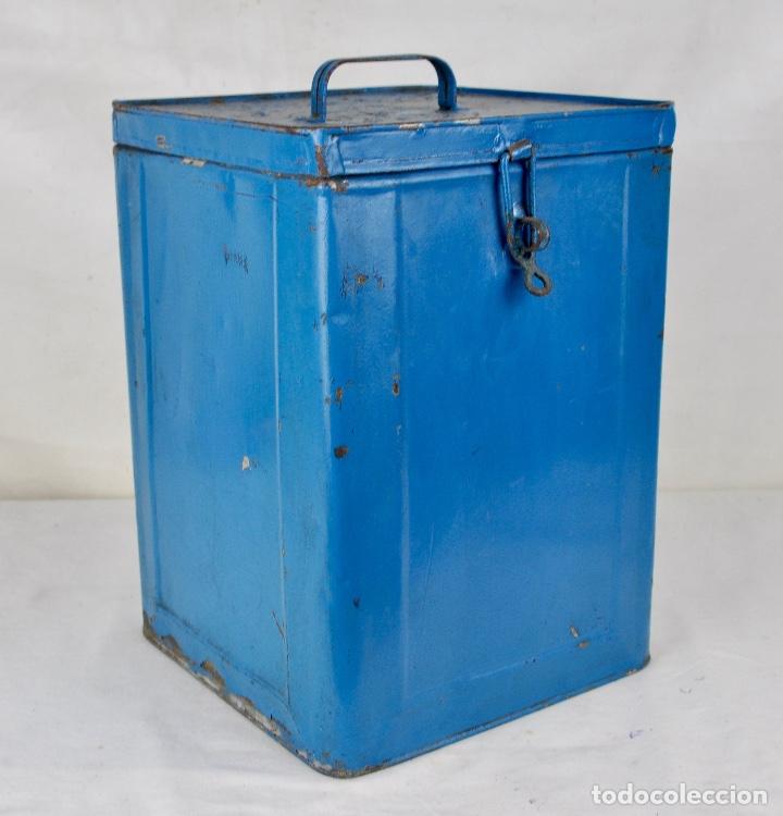 Vintage: Caja de lata en azul oscuro - Foto 3
