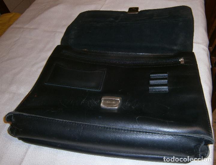Vintage: cartera de piel negra varios compartimientos - Foto 2