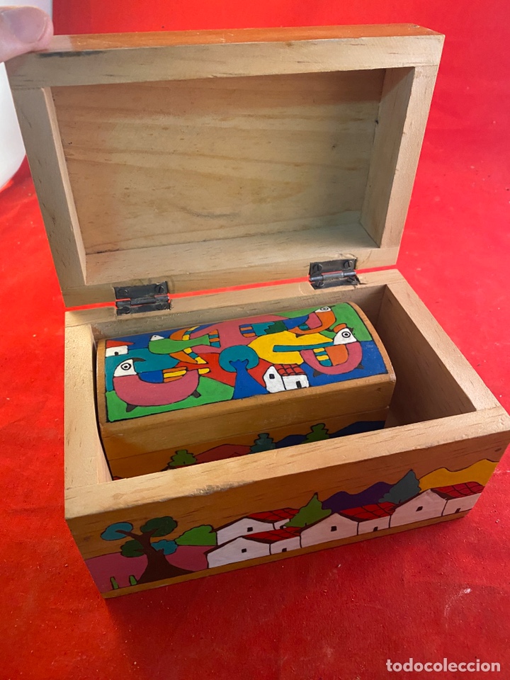 Vintage: Pareja de cajas infinitas madera pintada - Foto 4