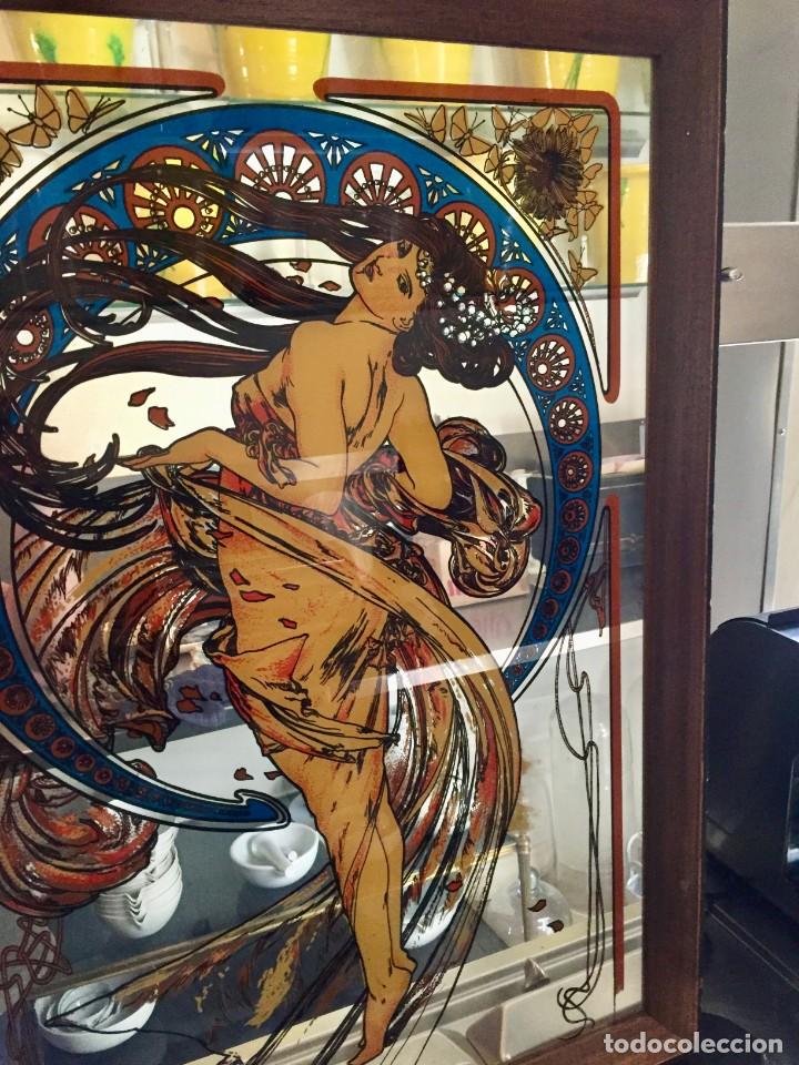 Vintage: ESPEJO PINTADO , ODALISCA  , 1960    ALDPHONSE  MUCHA