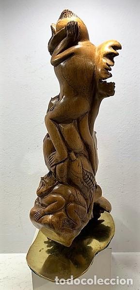 Vintage: Escultura de madera de raiz. - Foto 4