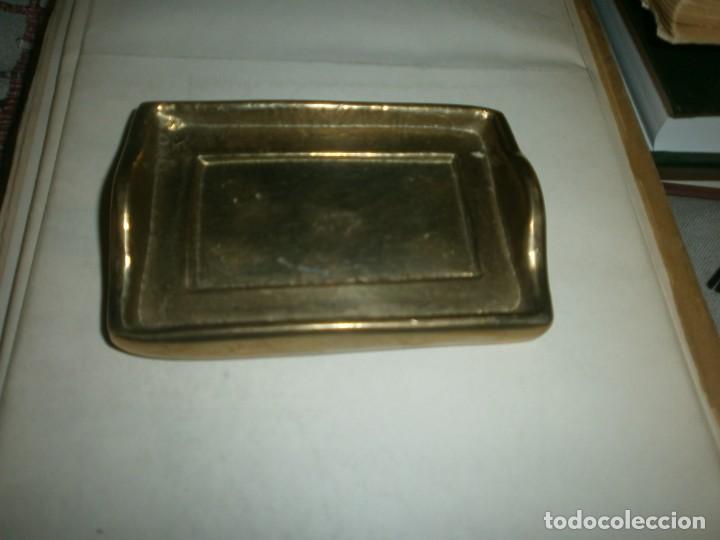 Vintage: PEQUE&Ntilde;A BANDEJA VAC&Iacute;A BOLSILLOS BRONCE MEDIDA 10.5 X7 CM. 400 GR.