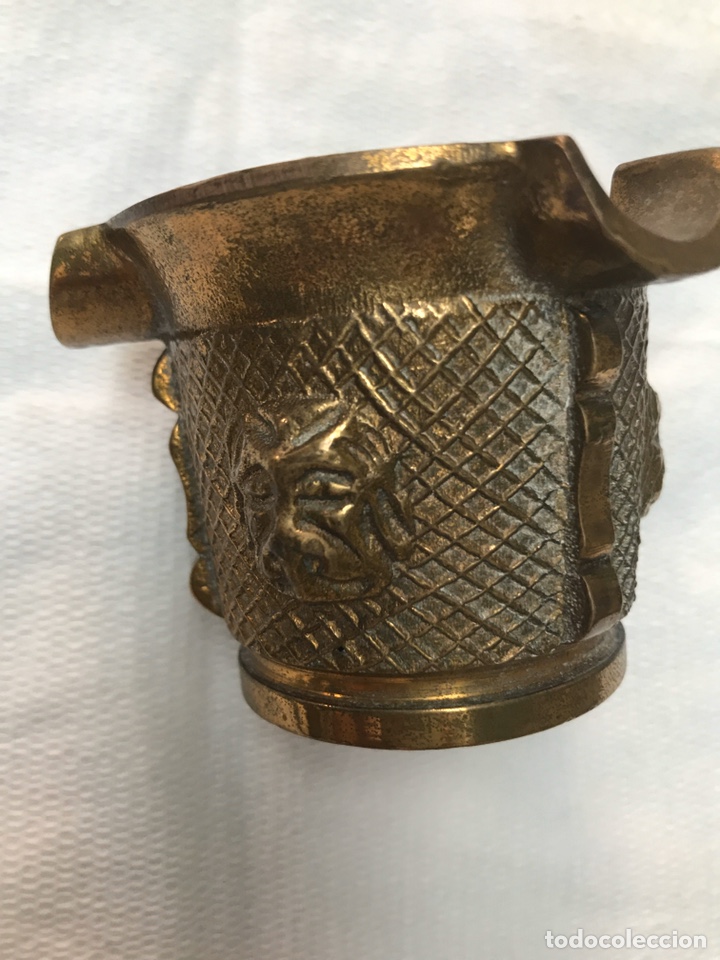 Vintage: Cenicero alm&iacute;rez, mortero de bronce - Foto 2
