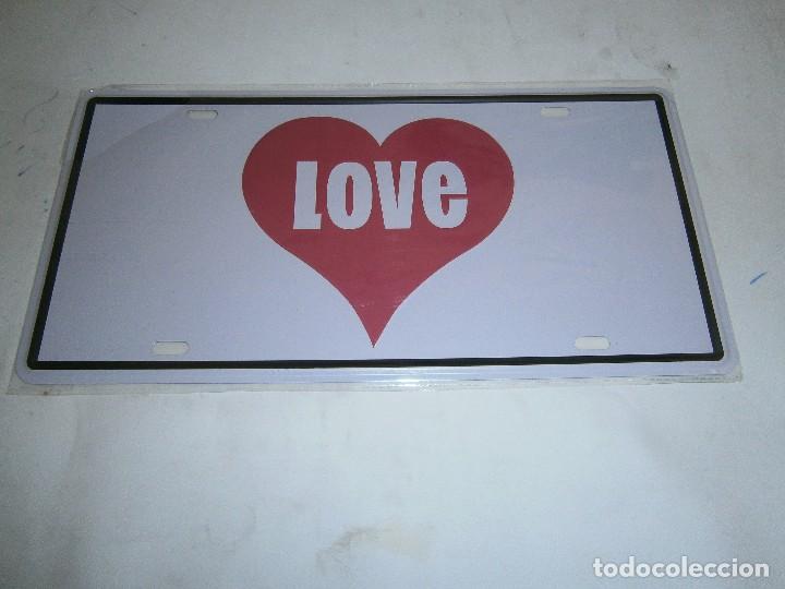 Vintage: PLACA METALICA LOVE AMOR (30 X 15 CM) NUEVA PRECINTADA