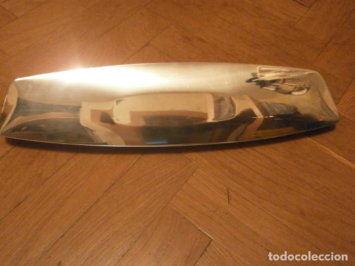 Vintage: Bandeja vac&iacute;a bolsillo acero inoxidable certificado garant&iacute;a Luis Espu&ntilde;es Madrid 37.5X12 cm. brillo
