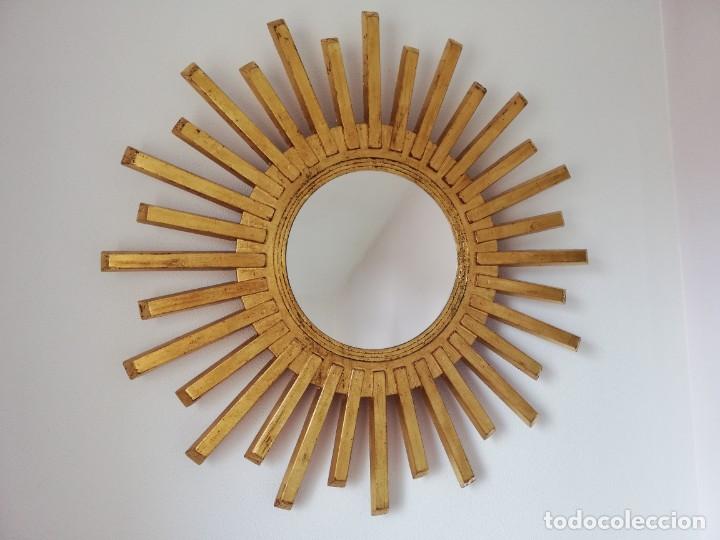 Vintage: Espejo sol de madera - Foto 4