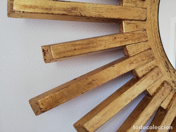 Vintage: Espejo sol de madera - Foto 6