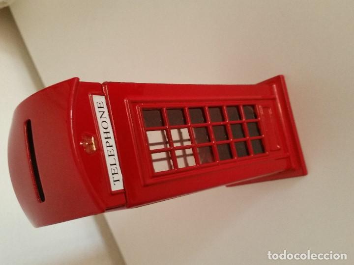 Vintage: CABINE TELEFONICA EN UNA HUCHA HECHA EN HIERRO - Foto 8
