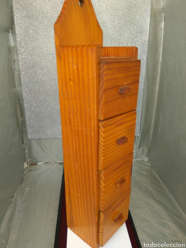 Vintage: ESPECIERO MADERA 4 CAJONES - Foto 2