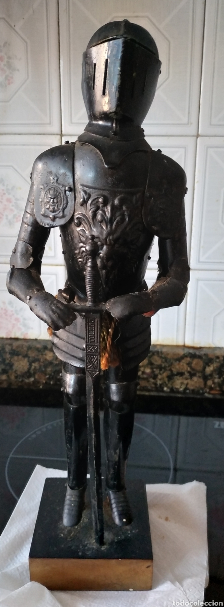 Vintage: Artesan&iacute;a Toledo armadura Edad Media caballero y espada acero