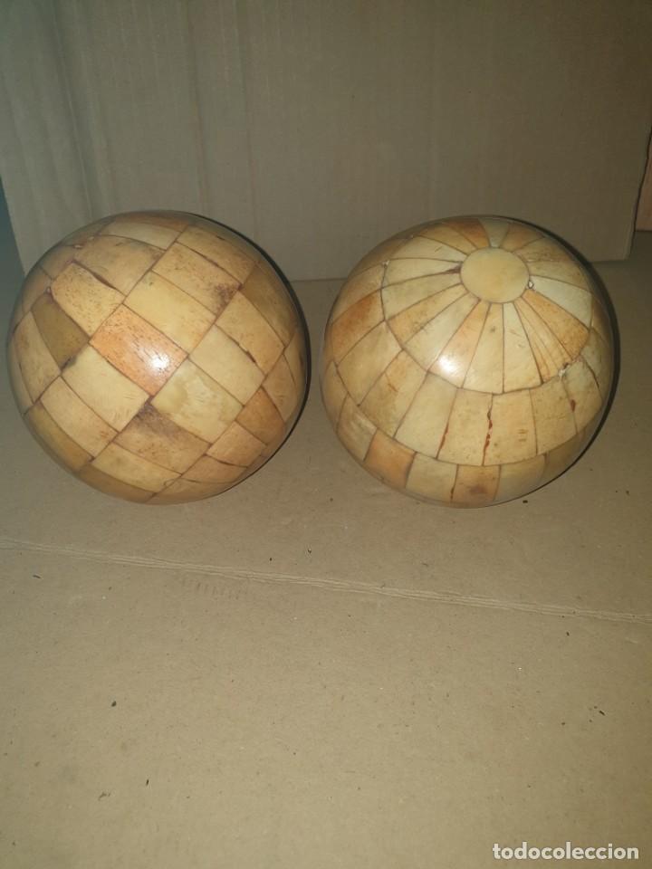 Vintage: PAREJA DE BOLAS HUESO - Foto 1