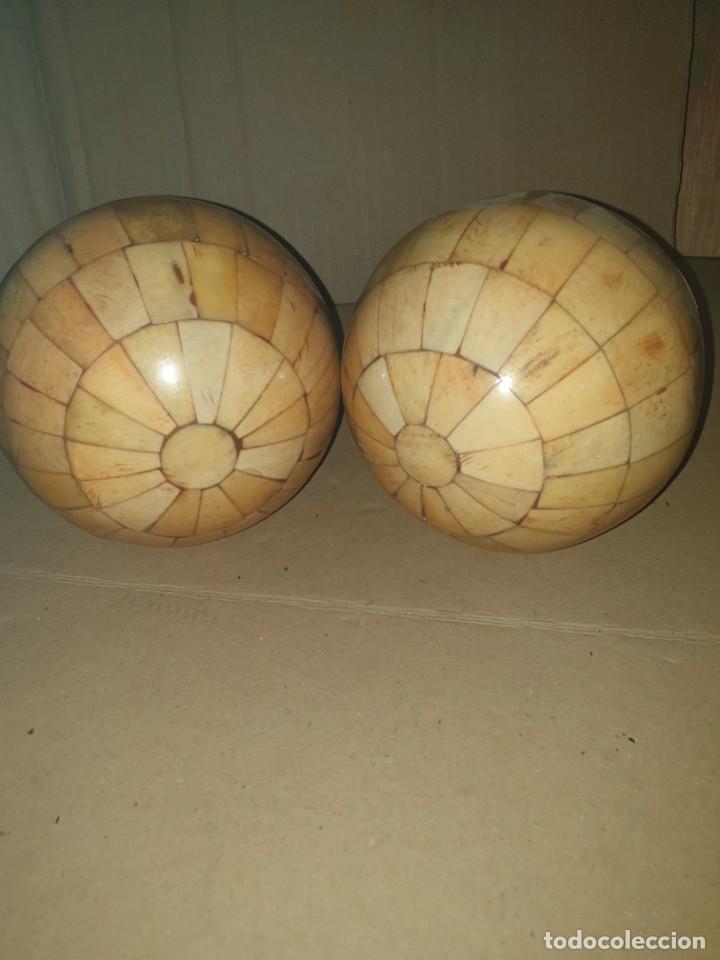 Vintage: PAREJA DE BOLAS HUESO - Foto 2