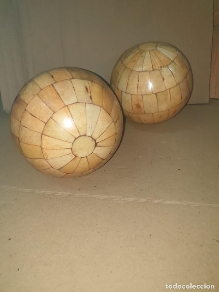 Vintage: PAREJA DE BOLAS HUESO - Foto 3