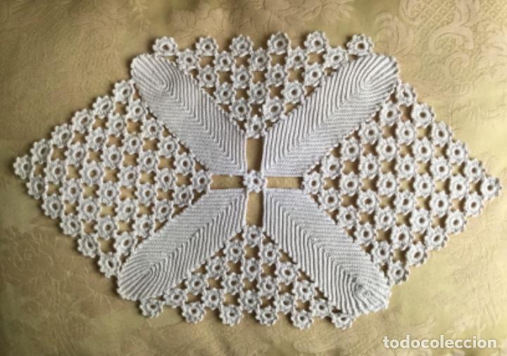 Vintage: TAPETE HEXAGONAL VINTAGE HECHO A MANO - Foto 3