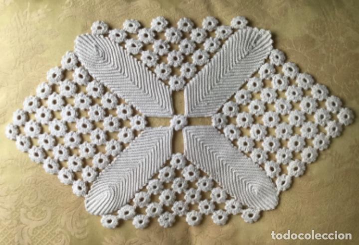 Vintage: TAPETE HEXAGONAL VINTAGE HECHO A MANO - Foto 4