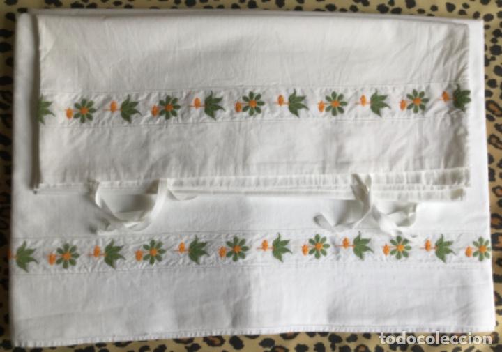 Vintage: SABANA DE ALGOD&Oacute;N A&Ntilde;OS 60 CAMA 135 - Foto 1