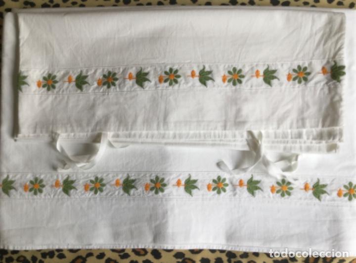 Vintage: SABANA DE ALGOD&Oacute;N A&Ntilde;OS 60 CAMA 135 - Foto 3