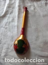 Vintage: cuchara de madera pintada amano. - Foto 2