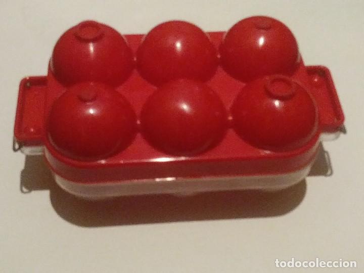 Vintage: huevera rojo y transparente - Foto 1