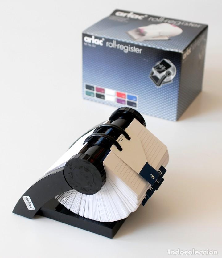 Vintage: Fichero giratorio con indice A-Z, Arlac Roll Register, Made in Germany. Nuevo, a estrenar, en caja