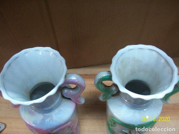 Vintage: PAREJA DE JARRONES DE PORCELANA - Foto 4