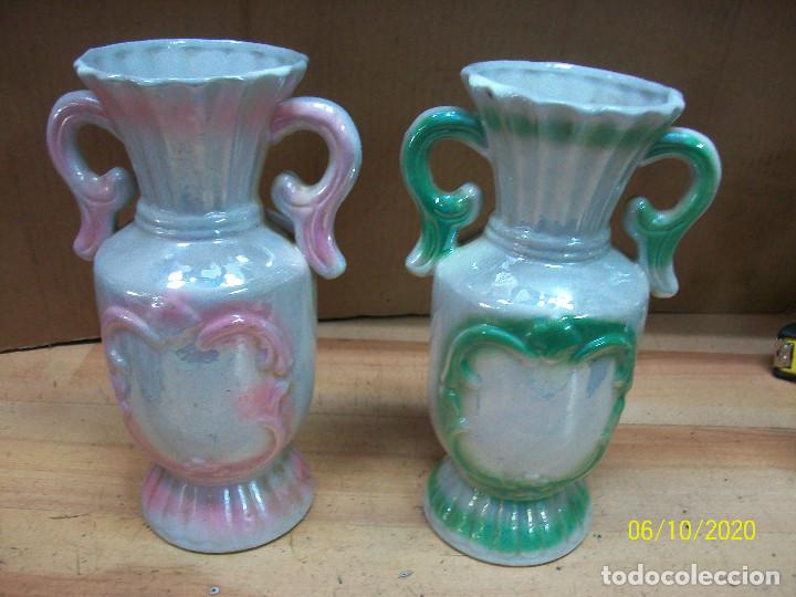 Vintage: PAREJA DE JARRONES DE PORCELANA - Foto 5