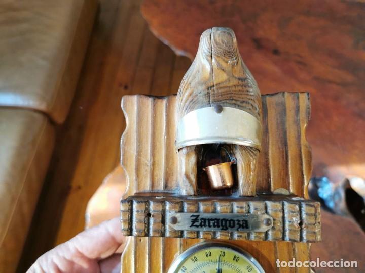 Vintage: MARCO DE MADERA CUELGA LLAVES CON TERMOMETRO - Foto 3