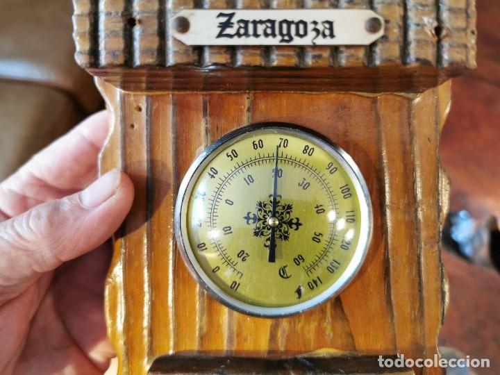 Vintage: MARCO DE MADERA CUELGA LLAVES CON TERMOMETRO - Foto 4