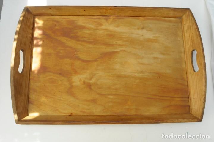 Vintage: gran bandeja de madera pintada a mano - Foto 2