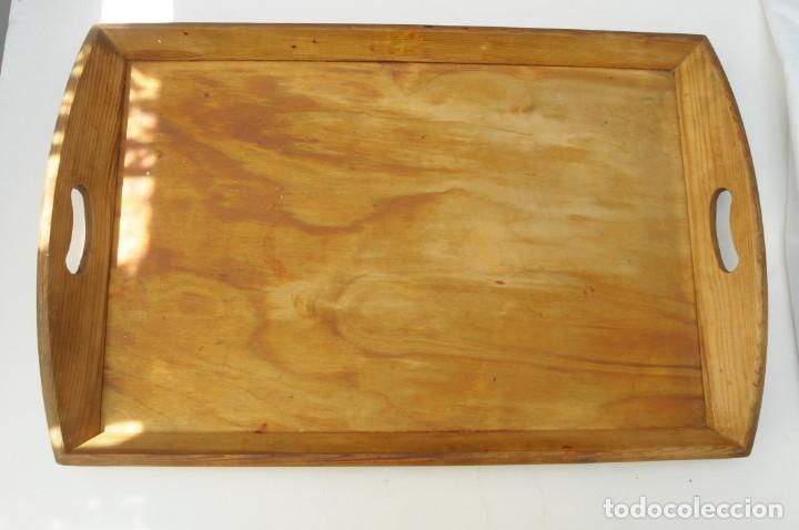 Vintage: gran bandeja de madera pintada a mano - Foto 3