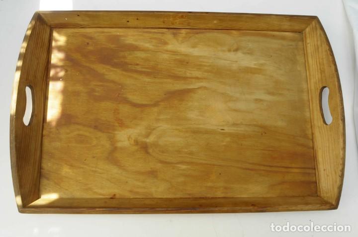 Vintage: gran bandeja de madera pintada a mano - Foto 5