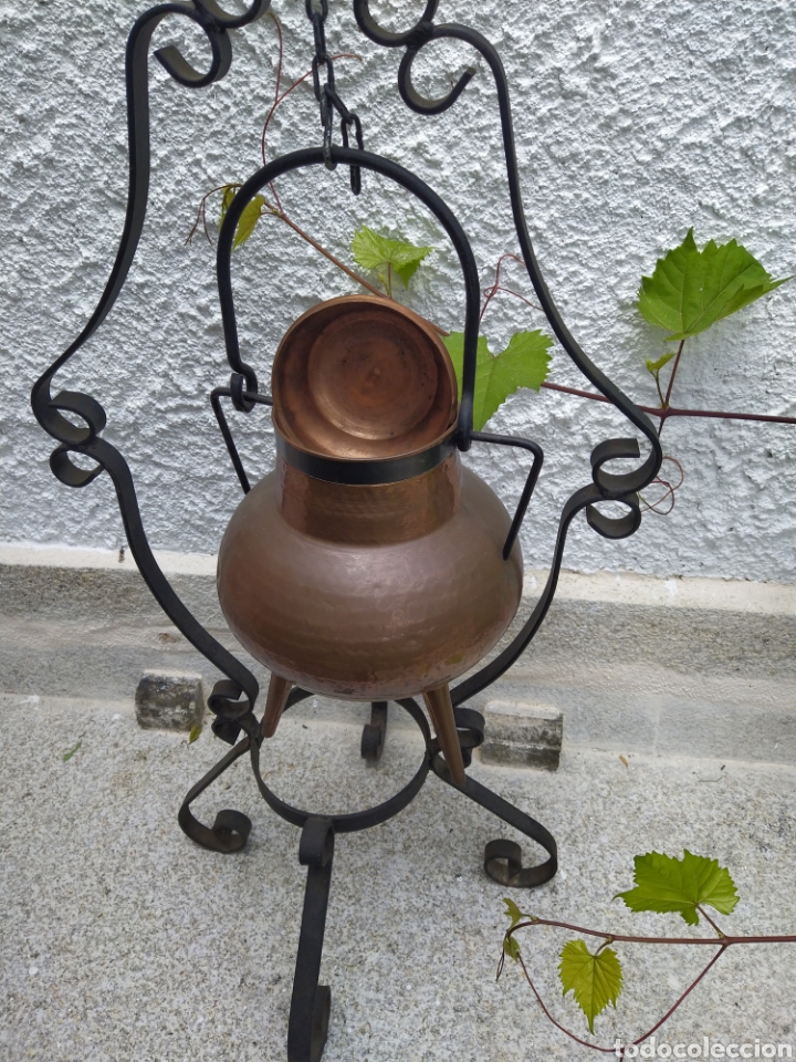 Vintage: Pote puchero soporte forja - Foto 3