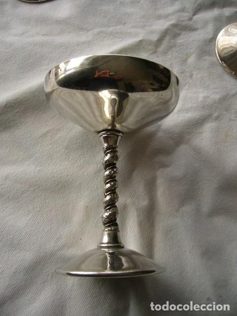 Vintage: 4 COPAS MET&Aacute;LICAS CHAMPAGNE - Foto 2