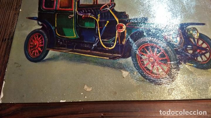 Vintage: Cuadro de madera r&uacute;stica con l&aacute;mina coche antiguo - Foto 3