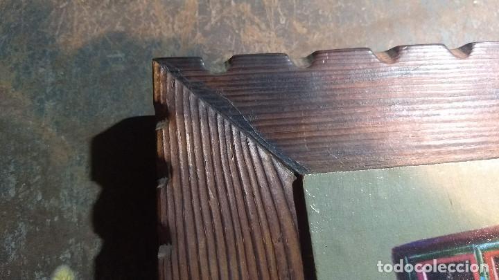 Vintage: Cuadro de madera r&uacute;stica con l&aacute;mina coche antiguo - Foto 7