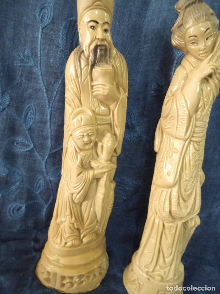 Vintage: PAREJA DE FIGURAS CHINAS - Foto 4