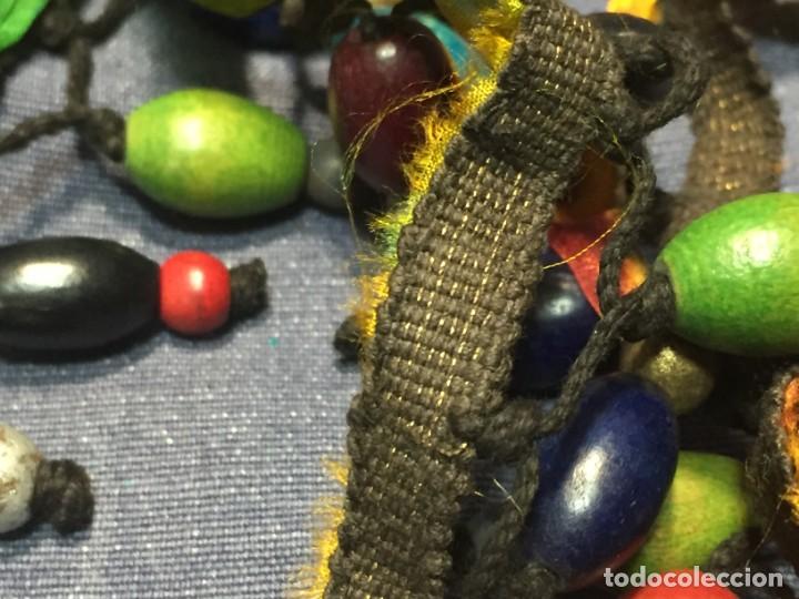 Vintage: CINTA TERCIOPELO ABALORIOS MADERA PINTADA LAMPARA ROPA COMPLEMENTO FLECO - Foto 3
