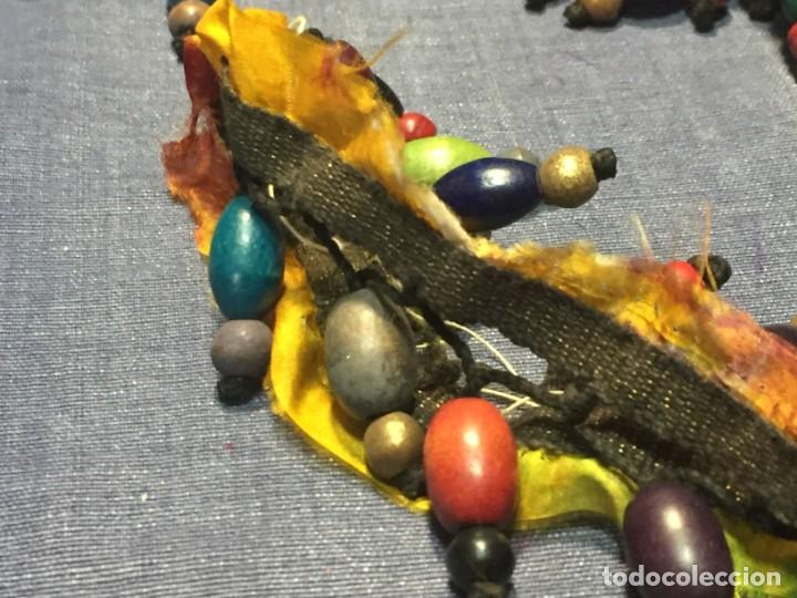 Vintage: CINTA TERCIOPELO ABALORIOS MADERA PINTADA LAMPARA ROPA COMPLEMENTO FLECO - Foto 15