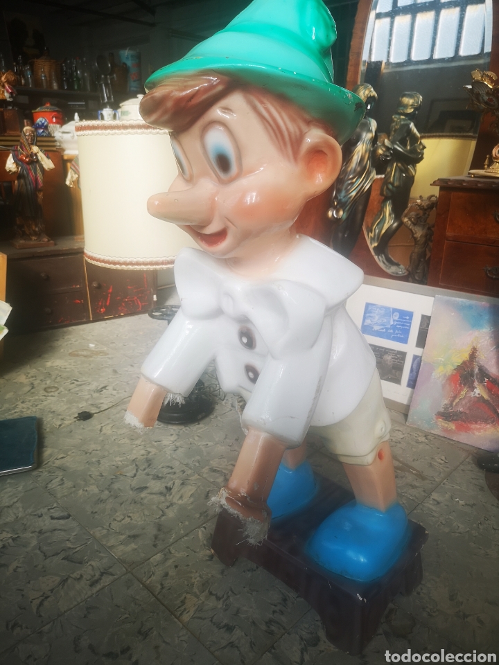 Vintage: Antigua figura en fibra de vidrio Pinocho, grande, 1m