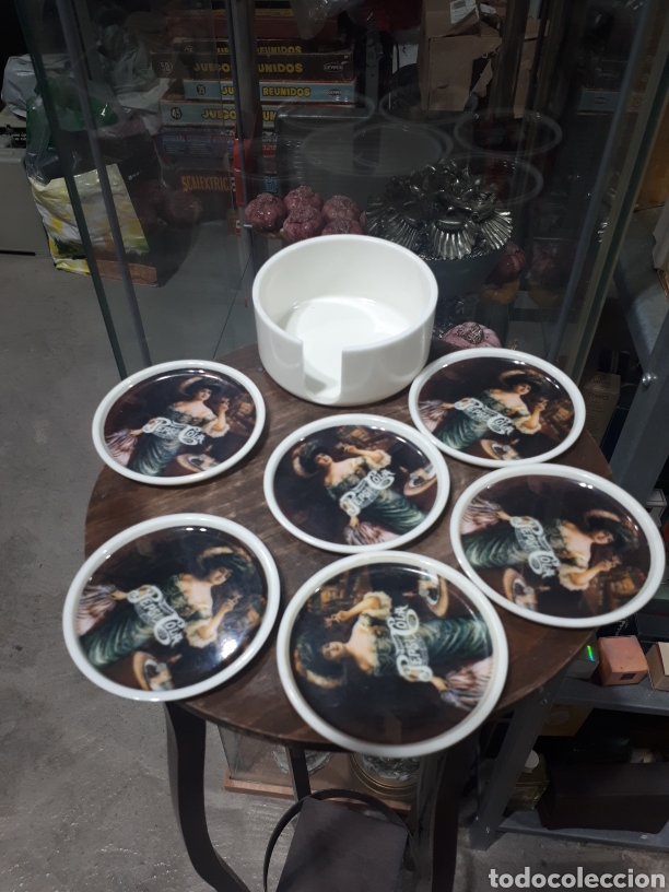 Vintage: Conjunto 6 posavasos publicitarios PEPSI COLA marca Efmen