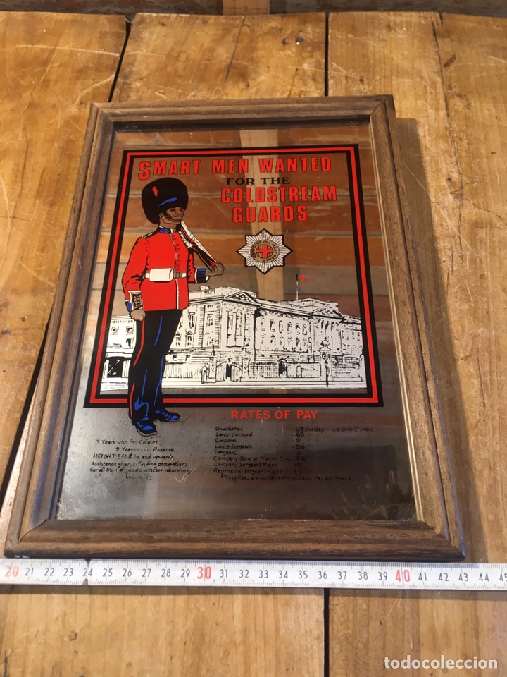 Vintage: Antiguo Cuadro espejo marco anuncio publicidad vintage smart men wanted