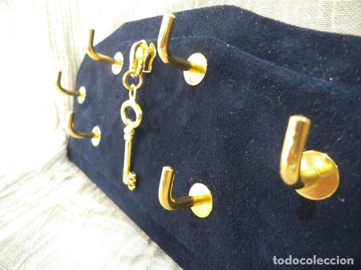 Vintage: CUELGA-LLAVES PIEL (azul) - Foto 3