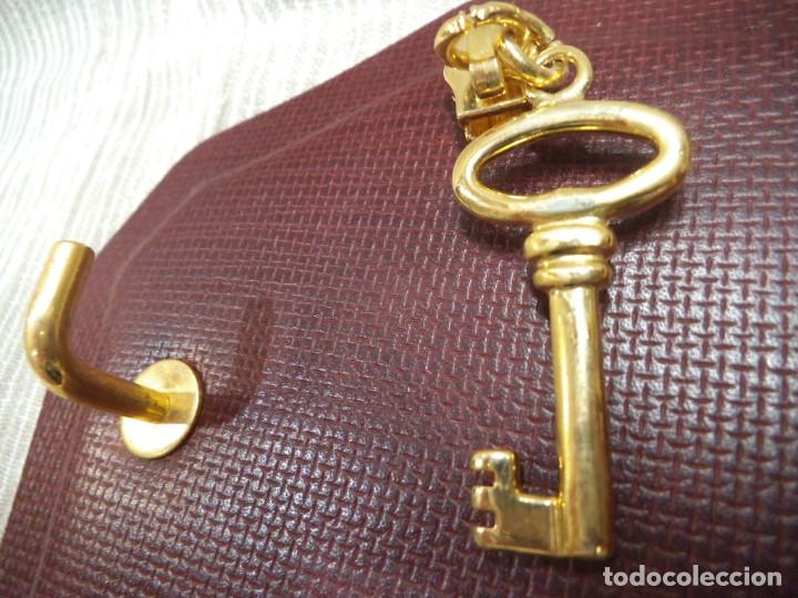 Vintage: CUELGA-LLAVES PIEL (granate) - Foto 4