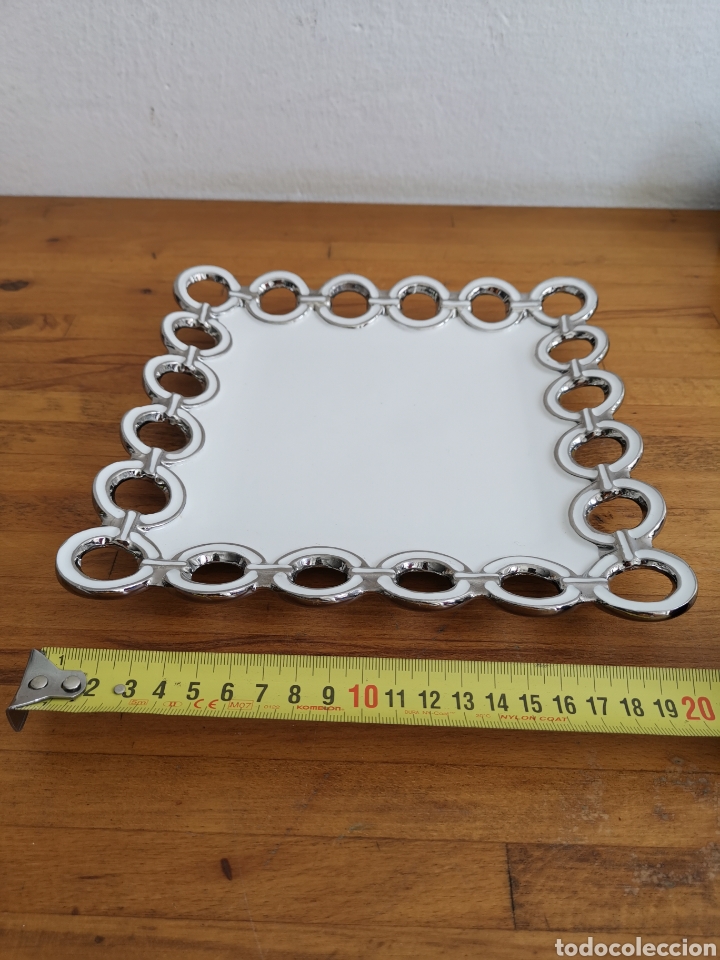 Vintage: Bandeja centro de mesa de metal en Blanco, vintage - Foto 1