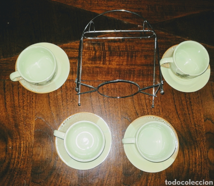 colgador tazas café artesanal + 4 tazas y plato - Compra venta en  todocoleccion